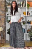  Marina Chalk Stripe Palazzo Pant Black 